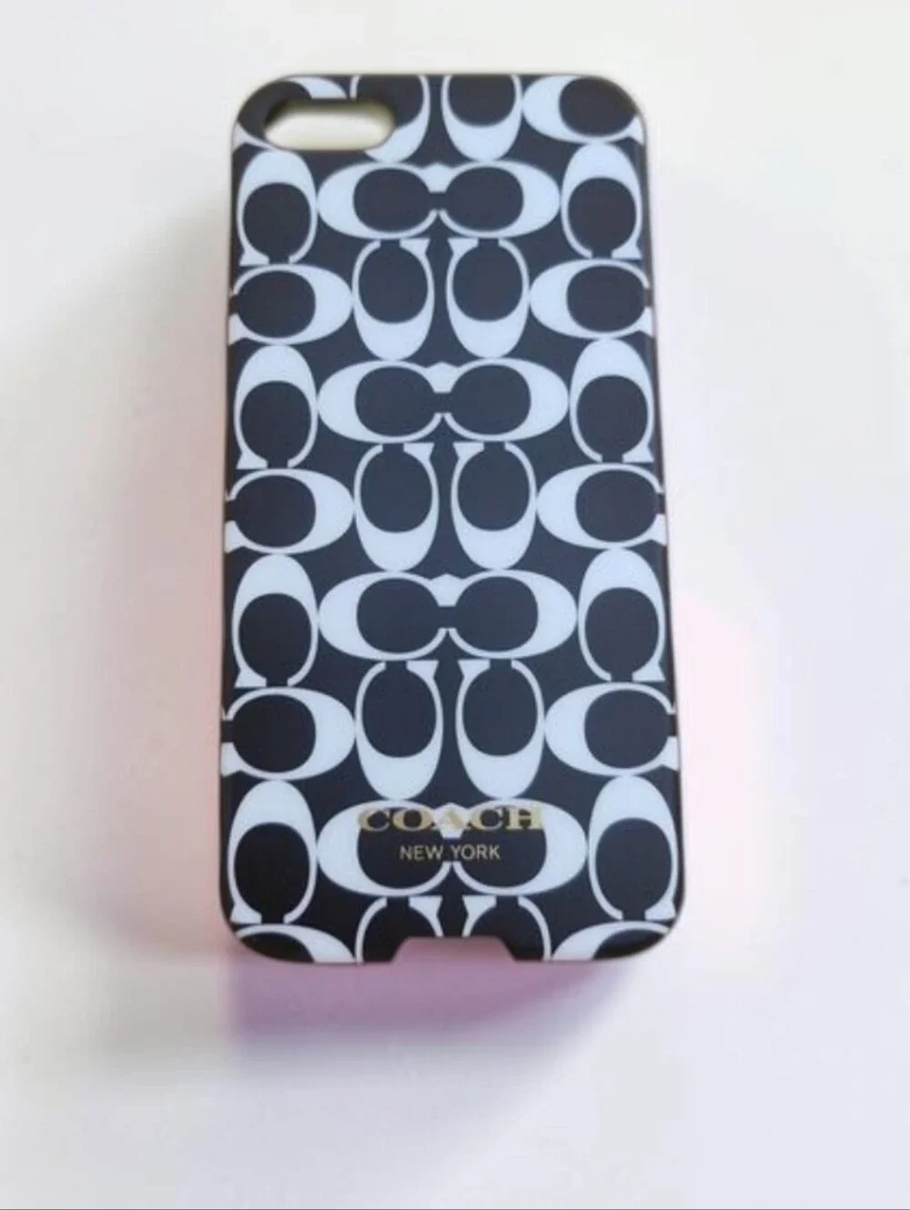 Vintage Coach Black & White Signature iPhone 5 Phone Case NWT NIB